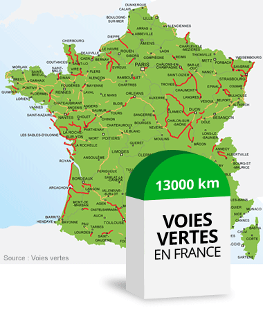 Carte des voies vertes en France