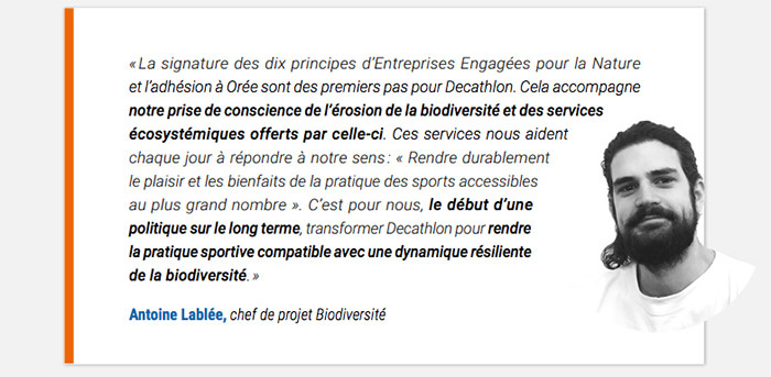 Decathlon engagement biodiversité