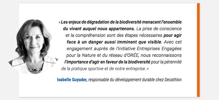 Decathlon engagement biodiversité